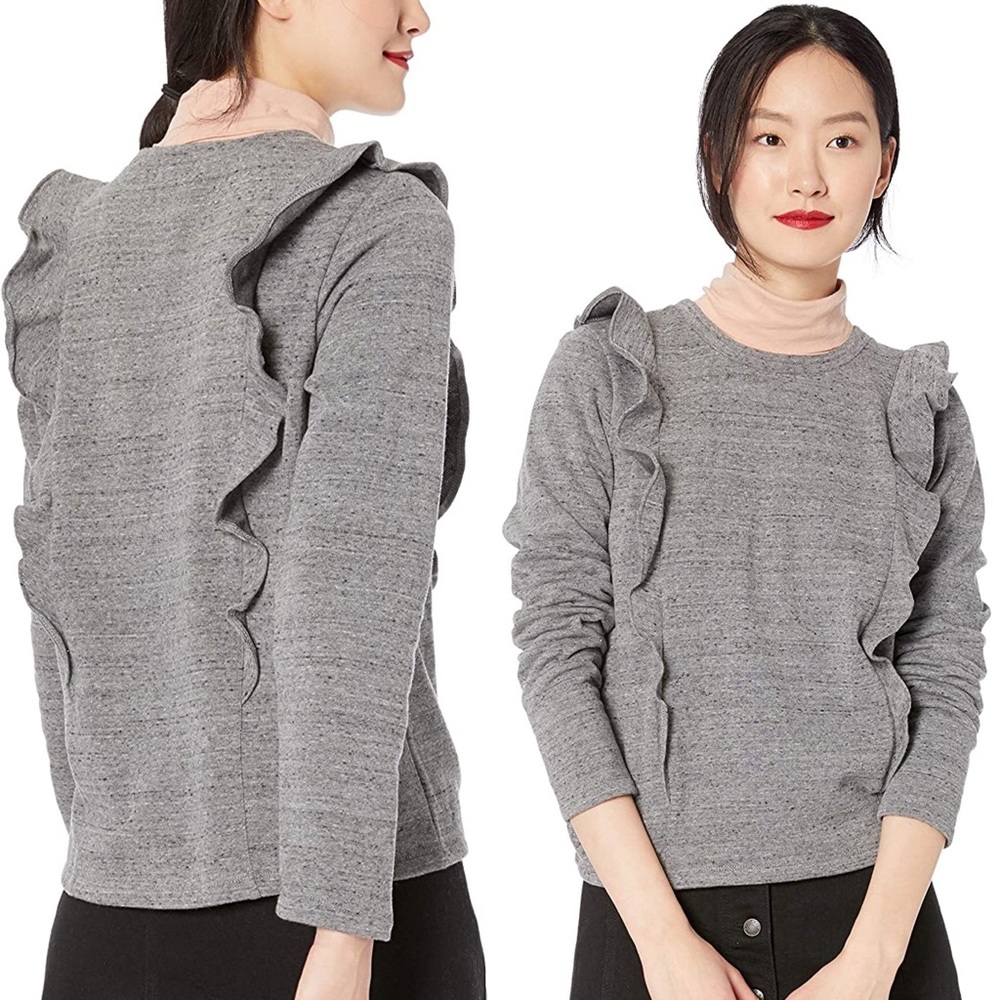 J Crew | Ruffle Trim Sweatshirt - Picture 2 of 8